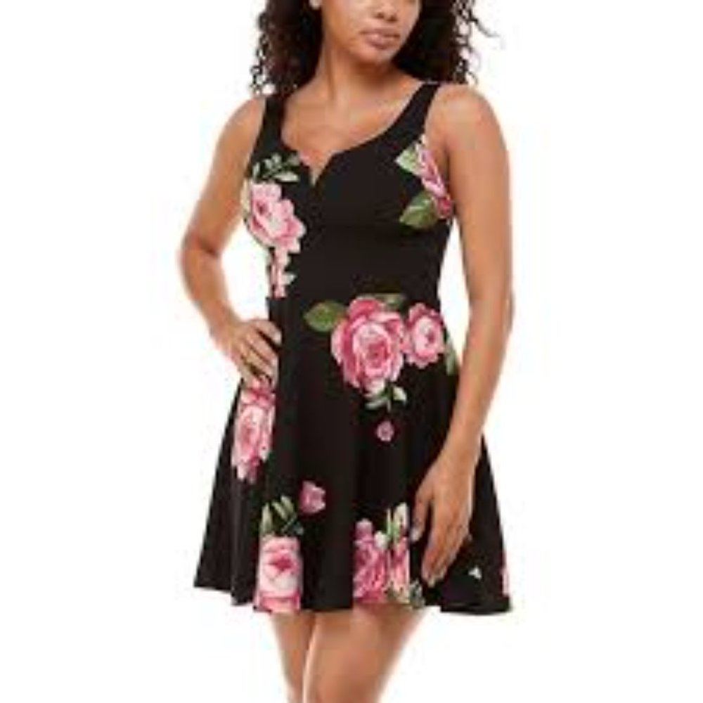 NWT Black & Floral Dress 9 "Be Smart"